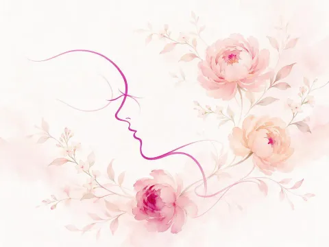 Ilustrasi watercolor Perawatan Wajah